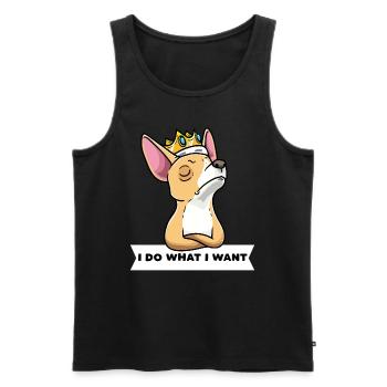 Chiweenie chien avec couronne - Débardeur bio Premium Homme - noir - Devant - Michal (187cm)