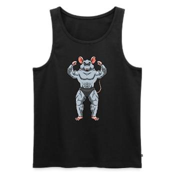 Rat Fitness Gym Motivation - Men's Premium Organic Tank Top - black - Front - Michal (187cm)