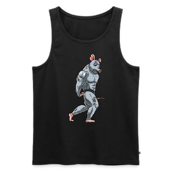 Rat Fitness Gym Motivation - Men's Premium Organic Tank Top - black - Front - Michal (187cm)