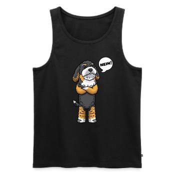 Bernedoodle Hund Stur Nein - Männer Premium Bio Tank Top - Schwarz - Vorne - Michal (187cm)