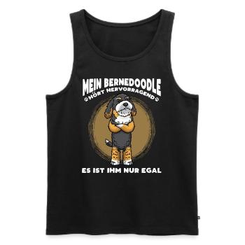 Stur Bernedoodle Hund - Männer Premium Bio Tank Top - Schwarz - Vorne - Michal (187cm)