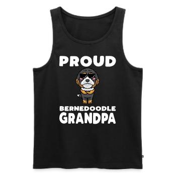 Bernedoodle Dog - Men's Premium Organic Tank Top - black - Front - AI Model Male 178 light (178cm)