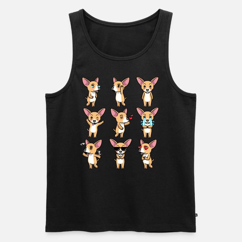 Chiweenie Hund Emoticon - Männer Premium Bio Tank Top - Schwarz