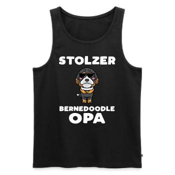 Bernedoodle Opa Hund Mit Sonnenbrille - Männer Premium Bio Tank Top - Schwarz - Vorne - Michal (187cm)