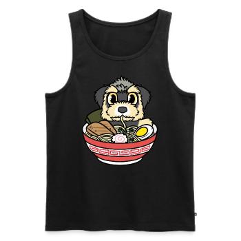 Morkie Dog Japonais Food Ramen Noodles - Débardeur bio Premium Homme - noir - Devant - Michal (187cm)