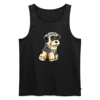 Morkie Dog Cuddly Toy - Débardeur bio Premium Homme - noir - Devant - Michal (187cm)