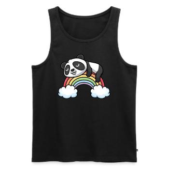 Panda With Rainbow Sleep Sleep Napping - Men's Premium Organic Tank Top - black - Front - AI Model Male 178 light (178cm)