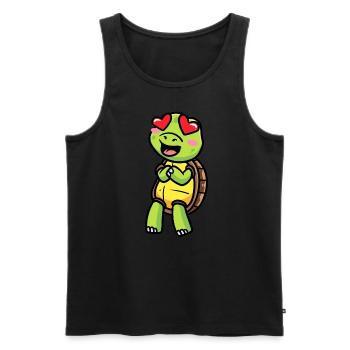 Sea turtle in love Emoticon turtle - Men's Premium Organic Tank Top - black - Front - AI Model Male 178 light (178cm)