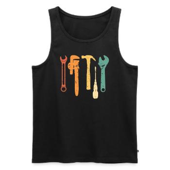 Mechanic Vintage Retro Tools Fix Stuff - Débardeur bio Premium Homme - noir - Devant - AI Model Male 178 light (178cm)