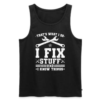 Mechanic repair - Men's Premium Organic Tank Top - black - Front - Michal (187cm)
