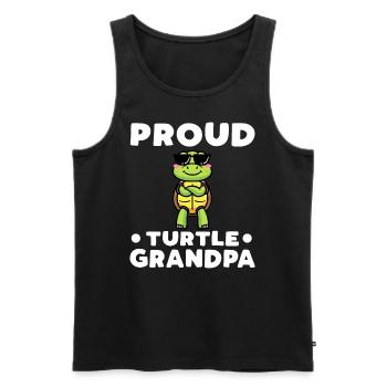 Fier grand-père tortue amoureux de la tortue - Débardeur bio Premium Homme - noir - Devant - Michal (187cm)