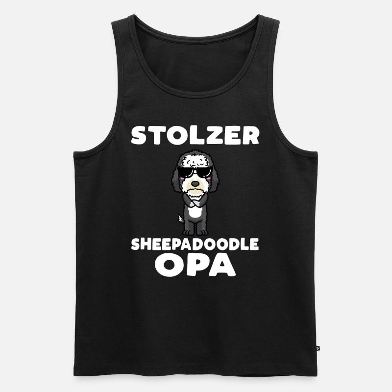Stolzer Sheepadoodle Opa - Männer Premium Bio Tank Top - Schwarz
