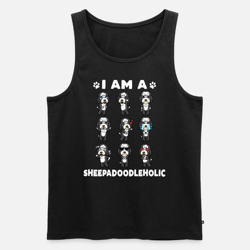 Sheepadoodle Hund - Männer Premium Bio Tank Top - Schwarz