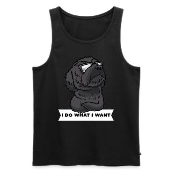 Schnoodle Hund Mit Sonnenbrille - Männer Premium Bio Tank Top - Schwarz - Vorne - Michal (187cm)