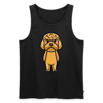 Kawaii Cockapoo Dog Emoticon - Débardeur bio Premium Homme - noir - Devant - AI Model Male 178 light (178cm)