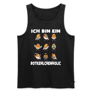 Rotkehlchen Vogel Rotkehlchenholic - Männer Premium Bio Tank Top - Schwarz - Vorne - Michal (187cm)
