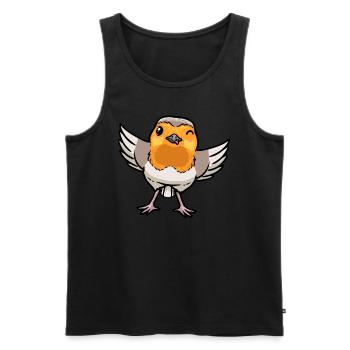 Robin Bird Kawaii Emoticon - Men's Premium Organic Tank Top - black - Front - Michal (187cm)