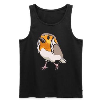 Robin Bird Kawaii Emoticon - Men's Premium Organic Tank Top - black - Front - Michal (187cm)