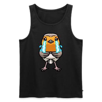 Robin Bird Kawaii Emoticon - Men's Premium Organic Tank Top - black - Front - Michal (187cm)