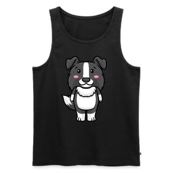 Border Collie Chien Emoticon Chiens - Débardeur bio Premium Homme - noir - Devant - Michal (187cm)