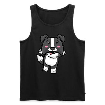 Border Collie Chien Emoticon Chiens - Débardeur bio Premium Homme - noir - Devant - Michal (187cm)