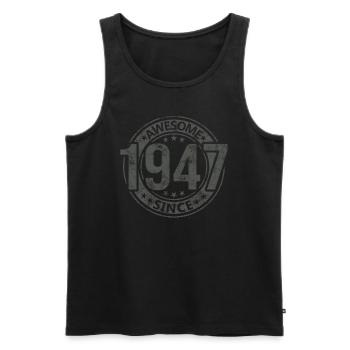 Awesome Since Jahrgang 1947 Retro Geburtstag - Männer Premium Bio Tank Top - Schwarz - Vorne - AI Model Male 178 light (178cm)