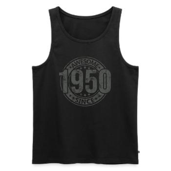 Génial depuis l’anniversaire rétro vintage des années 1950 - Débardeur bio Premium Homme - noir - Devant - Michal (187cm)