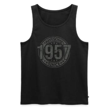 Génial depuis l’anniversaire rétro vintage 1957 - Débardeur bio Premium Homme - noir - Devant - Michal (187cm)