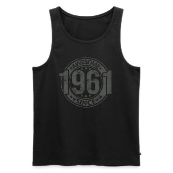 Awesome Since Vintage 1961 Retro Birthday - Men's Premium Organic Tank Top - black - Front - Michal (187cm)