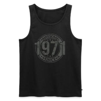 Awesome Since Jahrgang 1971 Retro Geburtstag - Männer Premium Bio Tank Top - Schwarz - Vorne - AI Model Male 178 light (178cm)
