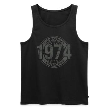 Génial depuis l’anniversaire rétro vintage 1974 - Débardeur bio Premium Homme - noir - Devant - AI Model Male 178 light (178cm)
