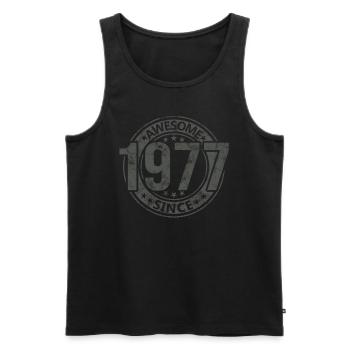 Awesome Since Vintage 1977 Retro Birthday - Men's Premium Organic Tank Top - black - Front - Michal (187cm)