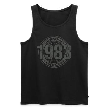 Awesome Since Vintage 1983 Retro Birthday - Men's Premium Organic Tank Top - black - Front - Michal (187cm)