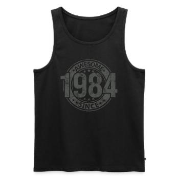 Génial depuis l’anniversaire rétro vintage 1984 - Débardeur bio Premium Homme - noir - Devant - Michal (187cm)