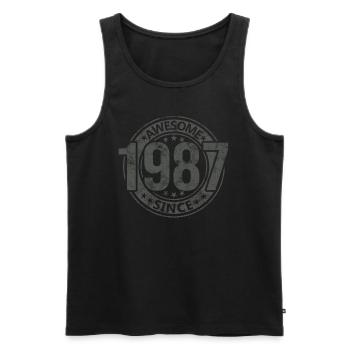 Awesome Since Jahrgang 1987 Retro Geburtstag - Männer Premium Bio Tank Top - Schwarz - Vorne - Michal (187cm)