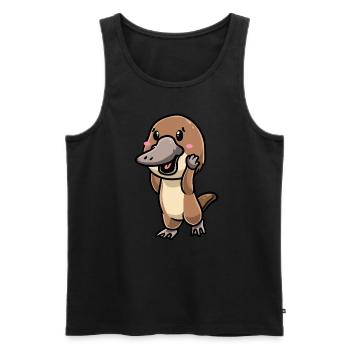 Émoticône ornithorynque de Kawaii - Débardeur bio Premium Homme - noir - Devant - Michal (187cm)