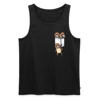 Schnabeltier In Einer Tasche Schnabeltiere - Männer Premium Bio Tank Top - Schwarz - Vorne - AI Model Male 178 light (178cm)
