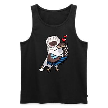 Lachender Hans Vogel Jägerliest Küsse Kawaii - Männer Premium Bio Tank Top - Schwarz - Vorne - Michal (187cm)