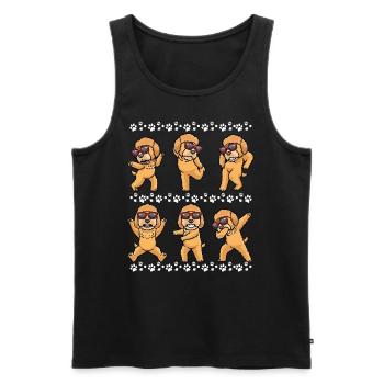 Goldendoodle Hund Mit Sonnenbrille Tanzen - Männer Premium Bio Tank Top - Schwarz - Vorne - Michal (187cm)