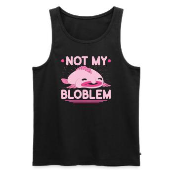 Blobfish Nicht Mein Bloblem - Männer Premium Bio Tank Top - Schwarz - Vorne - AI Model Male 178 light (178cm)