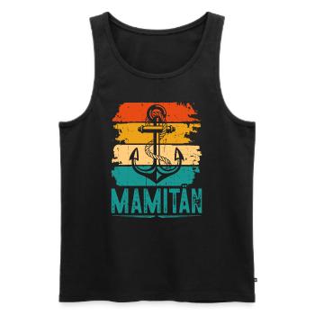 Mamitän Kapitänin Mama Bootsfahrer Motorboot Mum - Männer Premium Bio Tank Top - Schwarz - Vorne - AI Model Male 178 light (178cm)