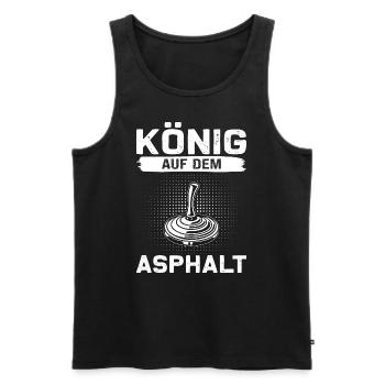 König auf dem Asphalt Eisstock Eisstockschießen - Männer Premium Bio Tank Top - Schwarz - Vorne - AI Model Male 178 light (178cm)