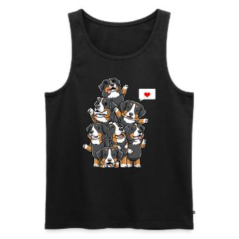 Berner Sennenhund Lustige Hund Bouvier Bernois - Männer Premium Bio Tank Top - Schwarz - Vorne - Michal (187cm)
