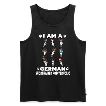 Allemand Chien à poil court Allemand à poil court Allemand - Débardeur bio Premium Homme - noir - Devant - Michal (187cm)