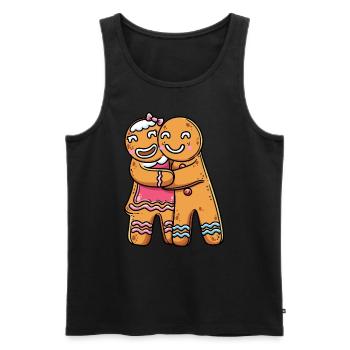 Gingerbread Cookies Couple Christmas Xmas Lover - Men's Premium Organic Tank Top - black - Front - AI Model Male 178 light (178cm)