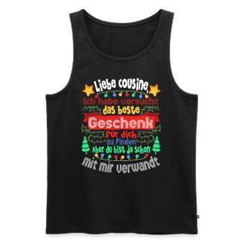 Weihnachts Weihnachten Liebe Cousine Lustig - Männer Premium Bio Tank Top - Schwarz - Vorne - Michal (187cm)