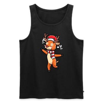 Reindeer Emoticon Christmas Christmas - Men's Premium Organic Tank Top - black - Front - Michal (187cm)