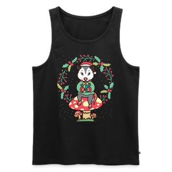 opossum on mushroom opossum rodent christmas - Men's Premium Organic Tank Top - black - Front - Michal (187cm)