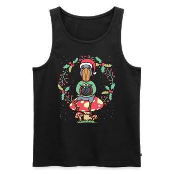 Shoebill Bird on Mushroom Christmas - Men's Premium Organic Tank Top - black - Front - Michal (187cm)