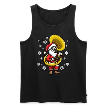 Weihnachtsmann Mit Sousaphon-instrument - Männer Premium Bio Tank Top - Schwarz - Vorne - AI Model Male 178 light (178cm)